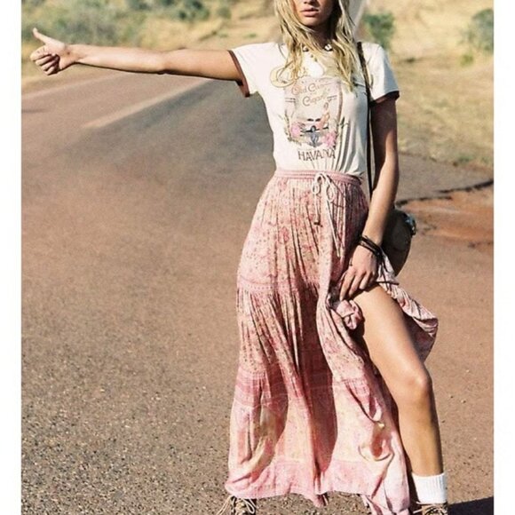 Spell & the Gypsy, Poinciana Maxi Skirt, Cotton Candy, XL (like M), EUC - Picture 3 of 7